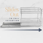 Pull Out Cabinet Organizer for Spices, Cans - Heavy Duty with Lifetime Limited Warranty- Pull Out Spice Rack- Cabinet Pull Out Shelf for Cans,Dishes, Etc, 6.-1/2"W x 10-3/8"D x 8-7/8"H, Chrome - size: 6.5 Inch - Double