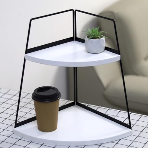 2 Tier Bathroom Counter Organizer,Standing Rack Cosmetic Holder,Wood Bathroom Organizer,Vanity Organizer Bathroom Counter Tray,for Bathroom,Bedroom (White) - color: White