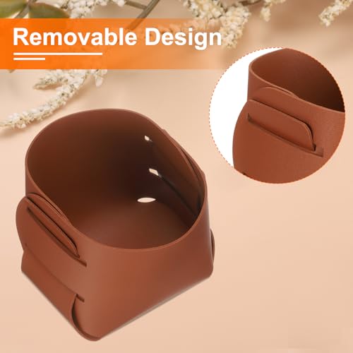 uxcell Valet Tray Organizer, PU Leather Desktop Storage Organizer Box Tray Entryway Table Bedside Nightstand Catchall Vanity Tray for Jewelry Key Coin Watch Wallet (Light Brown) - color: Light Brown