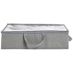 Amazon Basics Under Bed Storage Bags for Clothes, Blankets and Linens, Foldable Fabric Containers with Clear Window and Handles, 30.2" x 20" x 5.7", Gray, 2-Pack - size: 30.2" x 20" x 5.7", style: Flat Loop Handles Underbed - 2 Pack