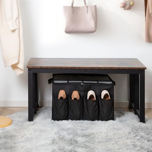 Shoe Organizer for Closet, Shoe Storage Solution with Clear Cover & Adjustable Dividers, Fabric Shoe Box Fits 16 +8 Pairs Shoes, Black, 2-Pack - color: Black, size: 2 Pack Medium