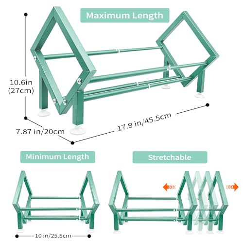 Expandable Desktop Bookshelf Organizer, Small Tabletop Book Storage Rack, Portable Green Bookshelf for Books/CDs/Magazine Display, Mini Bookcase for Top of Desk in Living Room, Office, Home Decor - color: Green