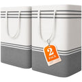 2 Pack Large Laundry Baskets, Laundry Hampers, Freestanding Waterproof Collapsible Clothes Bags with Reinforced Handles - Foldable Dirty Clothes Basket for Dorm, Bathroom, Room (Grey/75L) - size: 2 x 75L