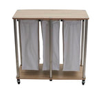 Household Essentials 3-Bag Laundry Sorter, Washable Linen Laundry Bags, 3-Load Capacity, Versatile, Light Ash - style: Laundry Sorter