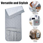 RETON Sofa Armrest Organizer with 5 Pockets, Non Slip Remote Control Caddy with 8 Pieces of Hook and Loop Fasteners, Armchair Caddy Holder Storage for Magazine Recliner Book TV Phone (Gray) - color: Gray