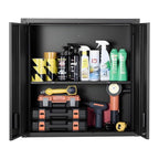 VEVOR Metal Wall Cabinet, 30W x 12.2D x 30H Inch, Steel Floating Hanging Storage Cabinet with Locking Doors and Adjustable Shelf for Garage, Basement, Kitchen, Warehouse Assembly Required, Black - style: Foldable 30" Without Open Grid