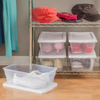 Sterilite 6 Quart Clear Storage Bins with Lids, 18-Pack Plastic Storage Containers, Clear Stackable Storage Bins Box for Closet, Garage, Classroom, Home Organization and Storage, Cloth Included - size: 6 Quart, style: 18 Pack