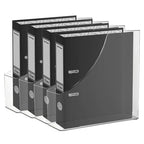4 Pack Vertical File Holder Clear PET Desk Organizer and Storage Bins Holding for Magazines Binders Notebooks Envelopes File Organizer for Desk Multi-purpose Plastic Document Organizer Work Desktops