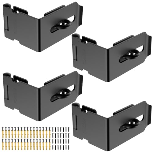 90 Degree Hasp Latch, Heavy Duty 304 Stainless Steel Padlock Hasp Lock for Right Angle File Cabinet, Desk Drawer, Tool Box, Mailbox, Bookcase (Black-4pcs) - color: Black-4pcs