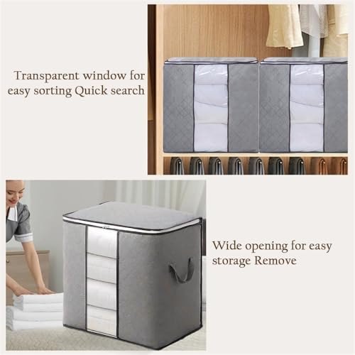 100L Extra Storage Bags with Zipper and Handles, Moving Boxes & Storage Bins Alternative, Packing Supplies, Moving Supplies for Dorm Room Essentials (20x19x12 IN) - size: 1 Pcs-100L Storage Bags