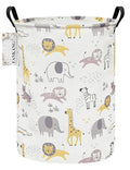 FANKANG Storage Basket, Nursery Hamper Canvas Laundry Basket Foldable with Waterproof PE Coating Large Storage Baskets for Kids Boys and Girls, Office, Bedroom, Clothes,Toys(Lovely Animals) - color: Lovely Animals