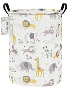 FANKANG Storage Basket, Nursery Hamper Canvas Laundry Basket Foldable with Waterproof PE Coating Large Storage Baskets for Kids Boys and Girls, Office, Bedroom, Clothes,Toys(Lovely Animals) - color: Lovely Animals