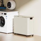 Yecaye 180L Laundry Basket With Lid and Removable 3 Bags, Large Rolling Laundry Hamper with Lid, 3 Section Rolling Clothes Storage With Wheels, Clothes Hamper with Wheels For Laundry Room, Beige