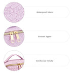 Women's Travel PU Leather Cosmetic Organizer - Large Capacity Toiletry Storage Solution - color: Purple