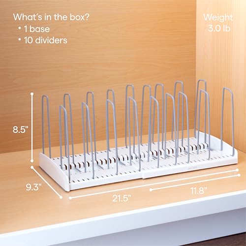 YouCopia StoreMore Expandable Cookware Rack with Tall Steel Wires, 12.5"-22" Wide Adjustable Pan Organizer for Kitchen Cabinet Storage, Classic Edition - size: Expandable Classic