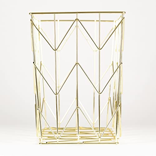U Brands Hanging File Desk Organizer, Wire Metal, Gold - 894U02-06 (Pack of 6) - size: 9.37H x 12.2W x 6.85D inches (Pack of 6)