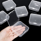 SATINIOR 48 Packs Clear Small Plastic Containers Transparent Storage Box with Hinged Lid for Small Items Crafts Jewelry (2.52 x 2.52 x 0.79 Inches) - size: 2.52 x 2.52 x 0.79 in