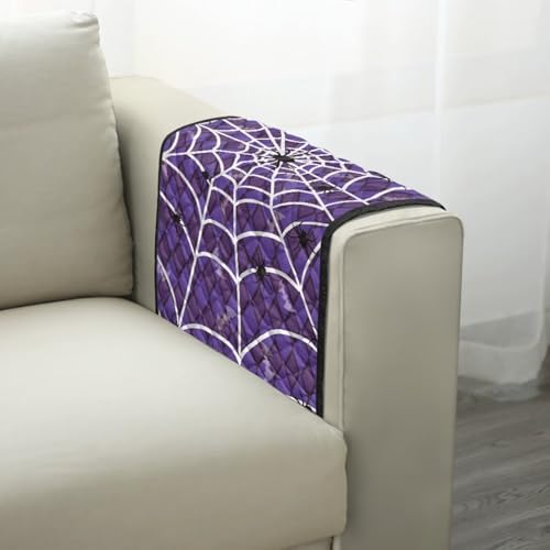 Spider Web Print Armrest Covers for Sofa Easy to Clean Sofa Arm Covers with Side Storage Pocket Comfortable Recliner Armrest Organizer Armchair Slipcover for Couch - color: Spider Web