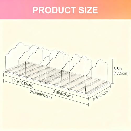 ANTOWIN 2 Pack Purse Organizers for Closet, Clear Adjustable Shelf Divider, Handbag Separators Storage Organizer, Shelf Divider in Bedroom, Office, Easy to Install and Clean - size: Cloud-shaped