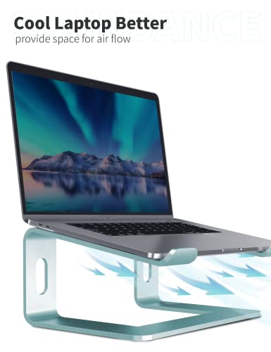 SOUNDANCE Laptop Stand, Aluminum Computer Riser, Ergonomic Laptops Elevator for Desk, Metal Holder Compatible with 10 to 15.6 Inches Notebook Computer, Aquamarine - color: G-Aquamarine, size: For 10 to 15.6 Inches Laptop