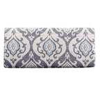 HomePop Large Upholstered Rectangular Storage Ottoman Bench with Hinged Lid, Slate Damask - color: Slate Damask