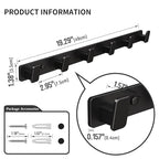 Coat Hook Wall Rack Hanger - Black Coat Rack with 6 Hooks Wall Hooks for Hanging Hat Key Bag Towel Wall Mount Coat Holder - color: Black, size: Rectangle 6 Hooks 1 Pack