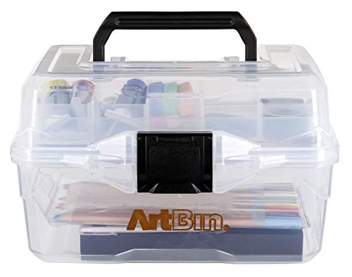 ArtBin 6890AG Small Project Box, Portable Art & Craft Organizer with Lift-Out Tray, [1] Plastic Storage Case, Clear (Pack of 6) - size: Small (Pack of 6)