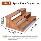 JinDoWin Cabinet Spice Organizer, Spice Organization for Cabinet, 3 Tier Spice Rack Organizer for Cabinet, Seasoning Organizer & Seasoning Rack, Kitchen Cabinet Organizer (1, Dark Bamboo)
