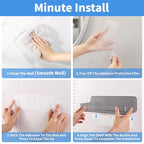 Diesisa 2pc Acrylic Wall Mounted Shower Caddy, Adhesive Shelf, Bathroom Shelves for Wall, Self Adhesive Organizer, No Drilling Hang Walls, for Bathroom, Kitchen, Living Room - color: 2pcs-grey