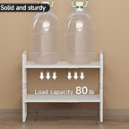 2Pack Expandable Cabinet Shelf Organizers, Stackable Metal Shelves Extender for Kitchen Countertop Storage, Adjustable Spices Shelves Rack Stand for Cupboard Pantry, Black - size: 2Pack-Special-8''Wx(16.5-27'')Lx9.6''H-Black