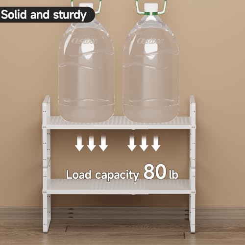 Expandable Cabinet Countertop Shelves 16.5-27’’L, Adjustable Metal Spice Rack Organizer, Stackable Kitchen Counter Storage Shelves Organizers for Cabinet Organization, White - size: 1Pack-Special-10.2''Wx(16.5-27'')Lx9.6''H-White