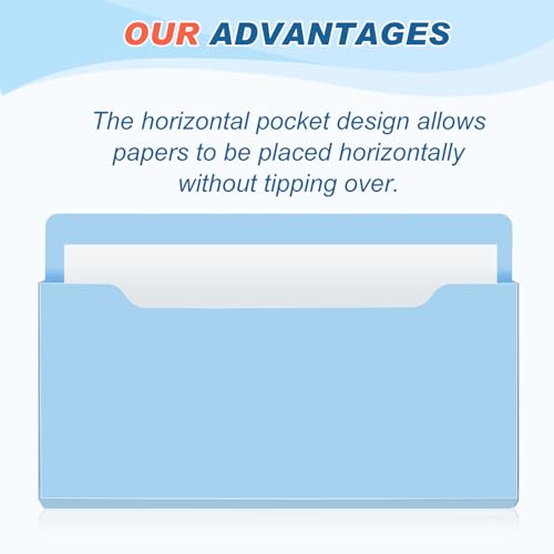 Fuutreo 6 Pcs Magnetic Wall File Organizer Magnetic Wall File Holder Refrigerator Magazine Holder for Mail Letters Paper(Ocean Color,Horizontal-large) - color: Ocean Color, size: Horizontal-Large