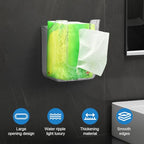 CALIDAKA 2Pcs Bathroom Wipes Holder, Kitchen Wipes Storage, Wall-Mounted Tissue Holder, Non-Slip Flushable Wipes Box, Wipe Container, Wipes Holder for Kitchen Bathroom (Clear+Clear Grey)