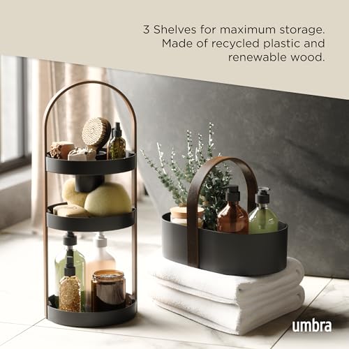 Umbra Bellwood Caddy - color: Black/Walnut, size: Large