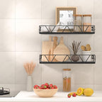 Amaoot Floating Shelves Set of 3, Home Wood Wall Shelf, Farmhouse Shelf for Bedroom, Wall Mounted Floating Shelf for Living Room, Bedroom, Bathroom, Kitchen, Office (Black 2) - color: Black 2