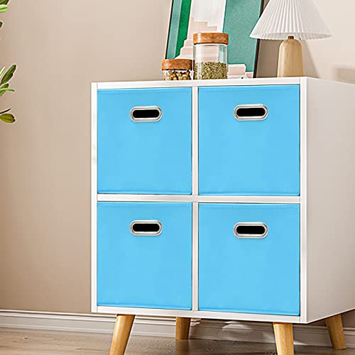 Black Fabric Cubby Storage Bins,13x13x13 Inches ,Cube Organizer Bin Foldable Storage Boxes with Dual Handles Fabric Organizer Box and collapsible Storage basket,Set of 3,Blue - color: Blue, size: 3 Pack