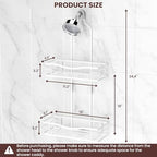 REINHARDT Shower Caddy Hanging, Rustproof Shower Caddy Anti-Swing Shower Organizer No Drilling Showers Racks with Soap Holder Multi Hooks Bathroom Storage for Shampoo Sponge, White - color: White