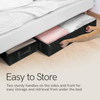 Reli. 90L Under Bed Storage Containers (4 Pack) | Closet Organizer with Clear Window | Underbed Storage Bins for Towels, Sweaters, Linens | Large Organizer for Closet (Black)
