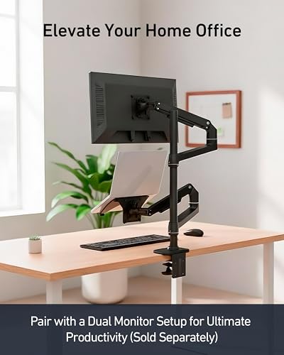 ergounion Laptop Tray for Monitor Arm - VESA Mount 100x100mm, Laptops up to 17.3in & 28.6lbs - Notebook Tray Office Desk Accessories - Black - color: Black