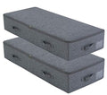 Pack of 2, 100cm Extra-Long Underbed Storage Boxes with Zip Lid – for Blankets, Clothes, Shoes | Washable, Foldable & Sturdy Honeycomb PP Board | Fits Queen/King Bed, Dorm, Closet (Black Gray) - color: Black Gray,2pcs