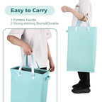 Odonata Slim Laundry Hamper Handles Collapsible Laundry Basket Thin Dirty Clothes Basket Narrow Laundry Bag Foldable Dirty Hamper 45L (Baby Blue) - color: Baby Blue