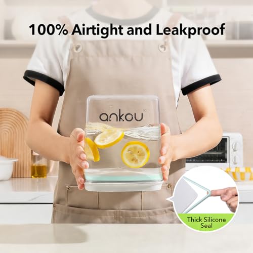 Ankou Food Storage Container Sets, 2.8 Qt + 4.2 Qt Airtight Canisters with Lids and 130ml Scoop, BPA-Free Plastic Pantry Containers for Flour, Sugar, Rice - color: 2.8 Qt + 4.2 Qt