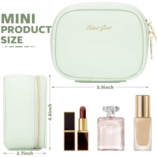 Mini Makeup Bag with Led Mirror, Small Travel Make up Bag 3 Light Modes Adjustable Brightness, for Women Organizer Cosmetic Bag, Portable Travel Train Toiletry Bag, for Pool Parties Work Touch-Ups - color: Mint Green