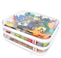 3PCS Clear Hard Shell Zipper Case,Toy Organizers and Storage Box,Clear Toiletry Cosmetic Case,Travel Makeup Bags,Diaper Bag Organizer,Pencil Case,Large Stackable Portable Zipper Pouches 13.8*11.8*2 IN - size: L