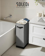 SOLEDI Slim Laundry Hamper with Lid, Narrow Laundry Basket with Removable Bags, Dirty Clothes Hamper with handle, Small Hamper perfect for Laundry room, Bathroom, Bedroom, Small spaces. 70L Grey - color: Grey, size: 70L
