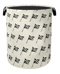 Racing Flag Foldable Canvas Laundry Basket with Handles - Toy Organizer, Heavy Duty for Home，Bedroom, Dorm, Bathroom - color: Racing Flag