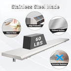 Concession Shelf Drop Down 12" x 48", Spliced Style Folding Concession Stand Shelf Commercial Grade Stainless Steel, Foldable Concession Shelves for Snack Bar, Food Cart, Movie Theater - size: 12" x 48"