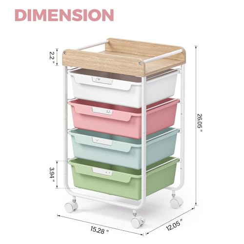 APEXCHASER Utility Cart with 4 Drawers,Rolling Storage Cart for Crafters Artists Kids Teacher Student Storage Arts Crafts & Sewing Study Supplies in Craft Room Dorm Classroom Kids Room-Colorful - color: Colorful, size: 4-Drawers