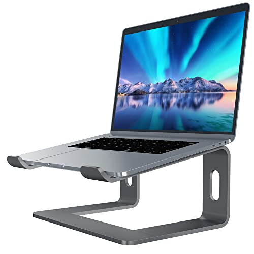 SOUNDANCE Laptop Stand, Aluminum Computer Riser, Ergonomic Laptops Elevator for Desk, Metal Holder Compatible with 10 to 15.6 Inches Notebook Computer, Black - color: C-Grey, size: For 10 to 15.6 Inches Laptop