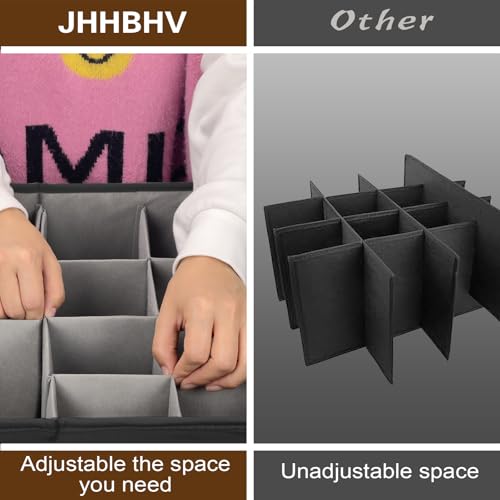 2 Pack Shoe Organizer for Closet, Adjustable Shoe Box Storage Containers, Large Foldable Shoe Bins with Clear Cover, Space Saving Shoes Holder with 4 Handles, Fits 24-48 Pairs, Black - color: Black and Grey, size: (2 Pack) 25 ½"L x 17"W x 12 ½"H